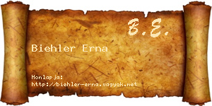 Biehler Erna névjegykártya